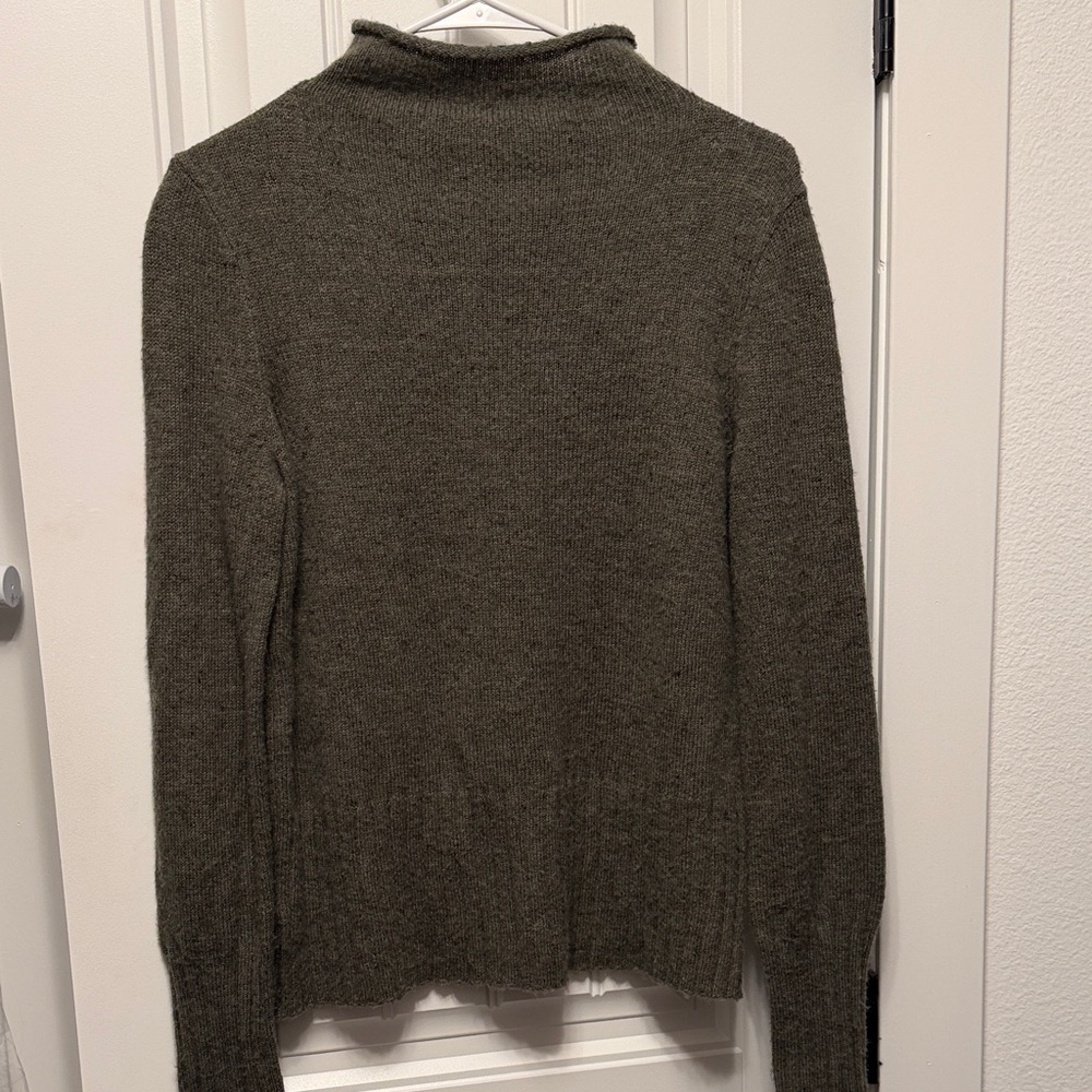 Madewell Olive Mock Neck oversized ribbed long sleeve Sweater size Small